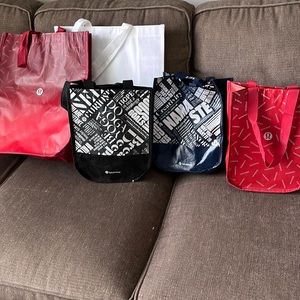 Lululemon Reusable Shopping Bags lot of 2 large 3 small